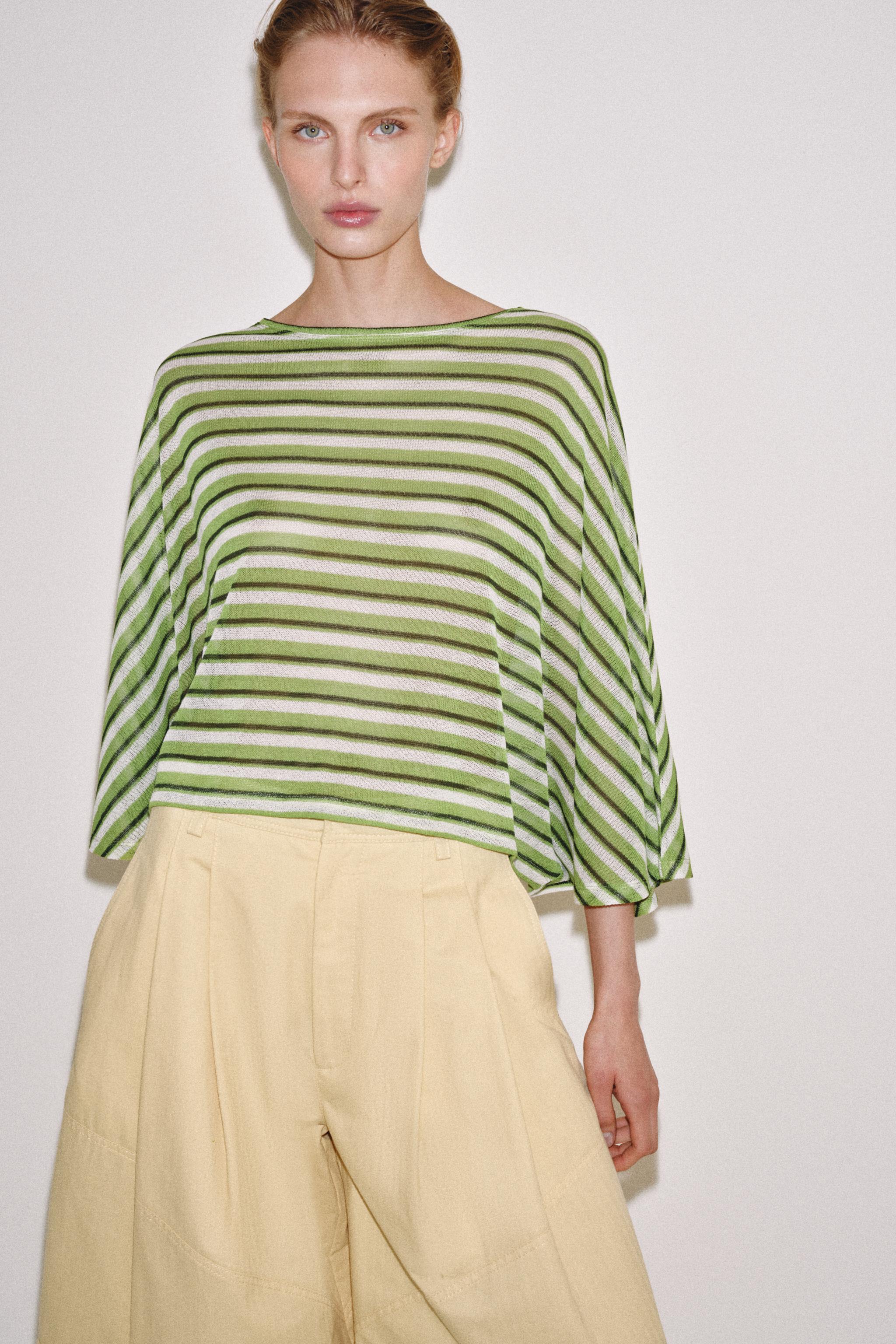 RUSTIC STRIPED CAPE T-SHIRT